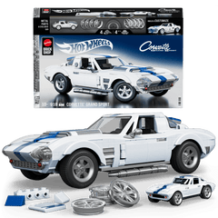 Mattel Brick Shop Hot Wheels Corvette Grand Sport, Kit de Construction de Jouets 918 Pièces, de Collection