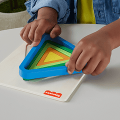 Fisher-Price Mini Puzzle Arc-en-Ciel en Bois Triangle, 5Éléments