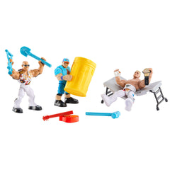 Wwe Knuckle Crunchers Coffret de 3Figurines Articulées et Acc.