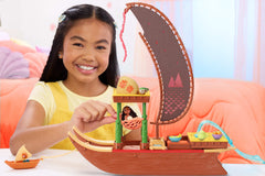 Disney Moana 2 Toys, Moana's Adventure Canoe Playset With 1 Small Doll, 1 Canoe & 10 Accessories