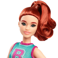 Barbie Fashionista Muñeca Playera Verde y Falda Morada