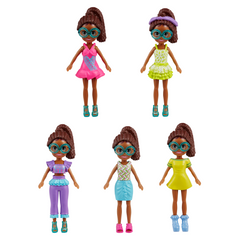 Polly Pocket Fashion Pack Rio With 4 Dolls & 49 Total Accessories including CloThes & Travel Bags