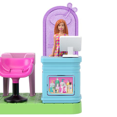Barbie Mini Barbieland Poupée et Coffret de Jeu Salon de Coiffure