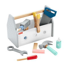 Fisher-Price Coffret Boîte à Outils en Bois, 9Éléments en Bois