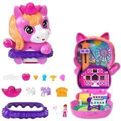Polly Pocket Coffret Poney Rodéo, Micro-Poupée, Chevaux, Access.