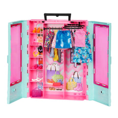 Barbie Coffret de Jeu Armoire Mode, 3 Tenues, Accessoires, 3-8 Ans