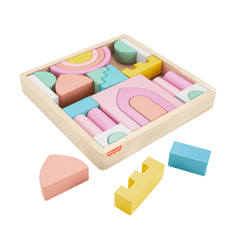 Fisher-Price Coffret Château de Blocs en Bois, 28Éléments en Bois