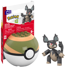 Mega Pokémon Figurine Articulée Rattata D’Alola, 29Pièces