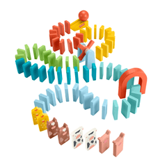 Fisher-Price Coffret de Jeu Dominos en Bois, 72Éléments en Bois