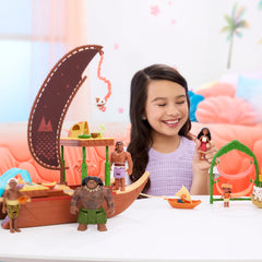 Disney Moana 2 Moana's Canoe Crew Playset With 5 Small Dolls & 3 Accessories, inspired By The Movie