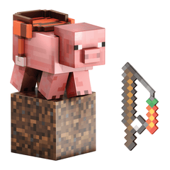Minecraft-Cochon Diamond Level-Figurine Articulée 14Cm et Accessoires