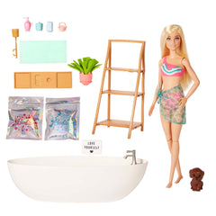Barbie Fashion & Beauty Set de Juego Baño de Burbujas con Muñeca