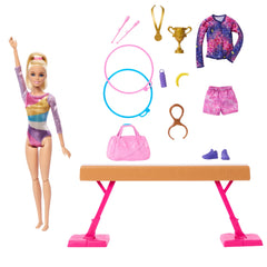 Barbie Profesiones Set de Juego Gimnasta Cabello Rubio