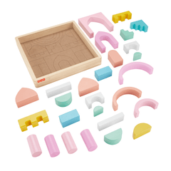 Fisher-Price Coffret Château de Blocs en Bois, 28Éléments en Bois
