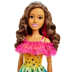 Barbie Poupée Grand Format 71,12 Cm, Brunette, Robe Arc-en-Ciel