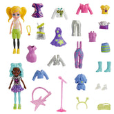 Polly Pocket 2 Dolls And 25 Accessories, Color-Change Seashine Mermaid Fashion Pack
