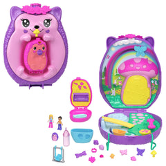 Polly Pocket Sac à Main Maman et Bébé Hérissons, 2Poupées, 16Acc.