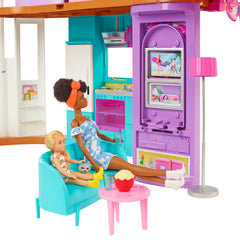 Barbie® Coffret de Jeu Maison de Vacances 30+ Éléments, 3+ Ans