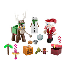 Minecraft Advent Calendar, 3 3.25-in Scale Action Figures, 17 Accessories & 4 Stickers