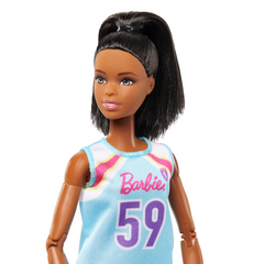 Barbie Made To Move Basketball Player Doll & Accessories, Brunette Doll Wearing Uniform With Ball