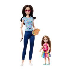 Barbie Coffret de Jeu Art-Thérapie, 2Poupées, Animal, Accessoires