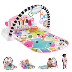 Fisher-Price Tapis Piano Lumières et Apprentissage, Pour Bébé, Rose