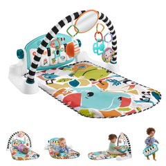 Fisher-Price Tapis Piano Lumières et Apprentissage, Bleu, Français