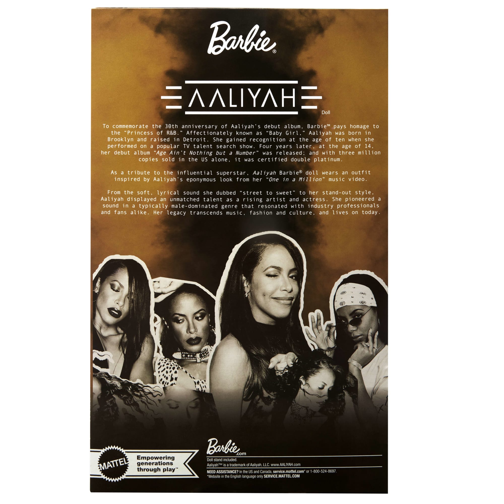 Barbie Signature Aaliyah Collectible Doll in Black Faux Leather Outfit