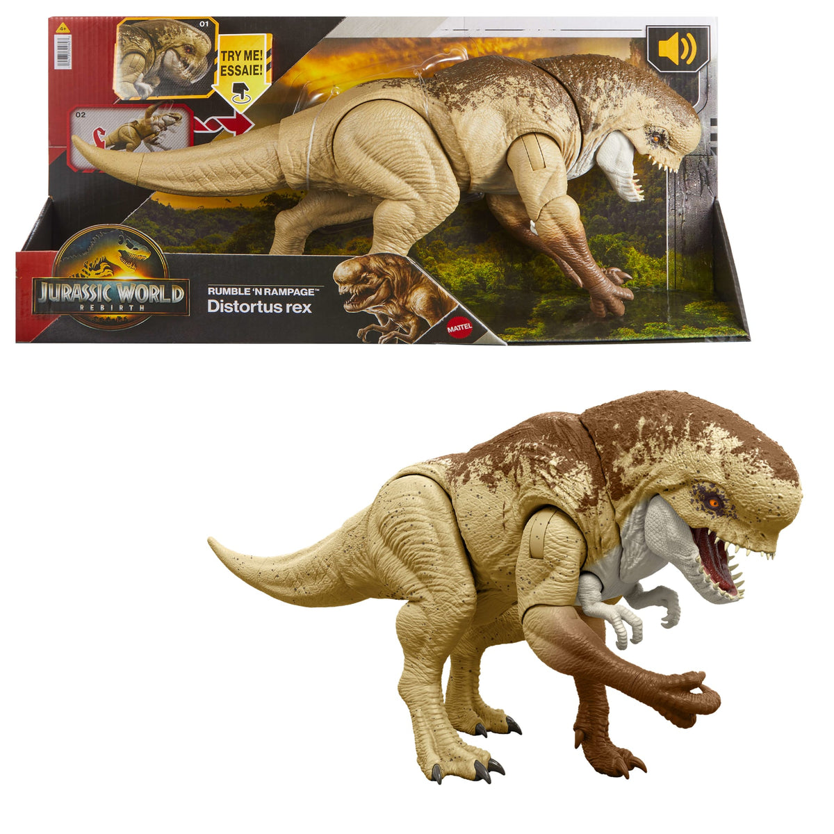 Jurassic World Dinosaurio de Juguete Rebirth Villano con Sonido