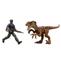 Jurassic World Rebirth Duncan Kincaid & Velociraptor Figures Pack, 3.75-Inch Scale