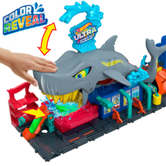 Hot Wheels City Pista de Juguete Lavado de Autos Mega Tiburón