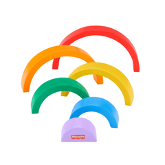 Fisher-Price  Arc-en-Ciel à Empiler en Bois, 6Éléments en Bois