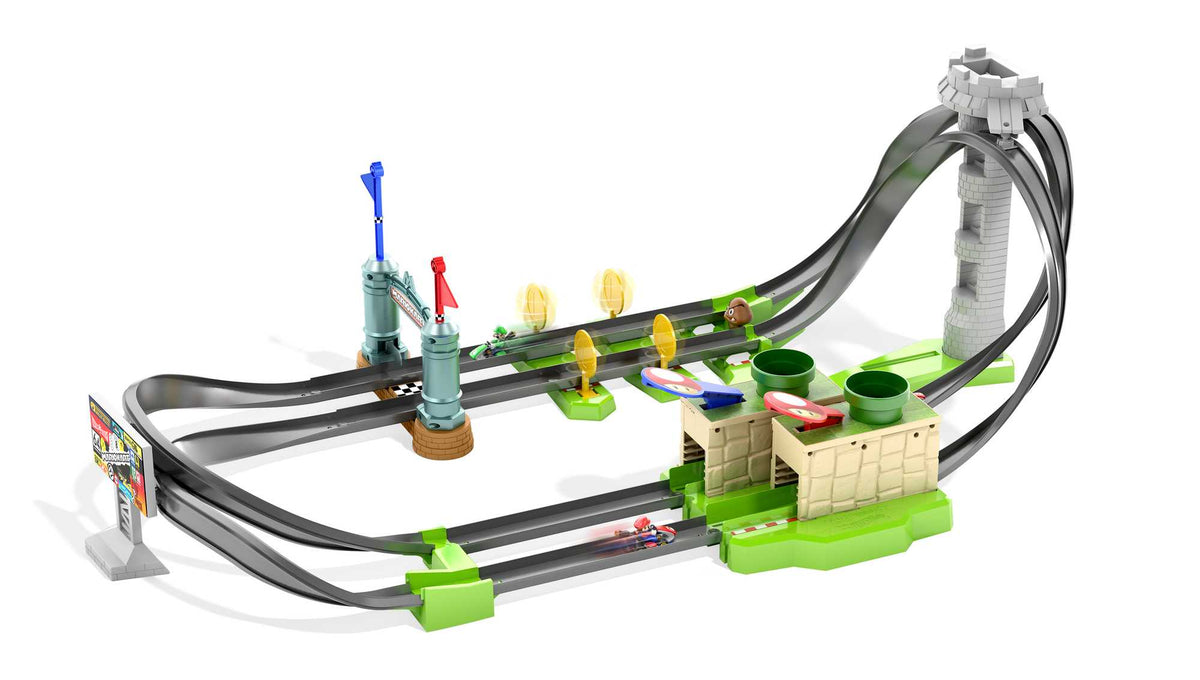 Hot Wheels Mario Kart Pista de Brinquedo De Circuito Longo