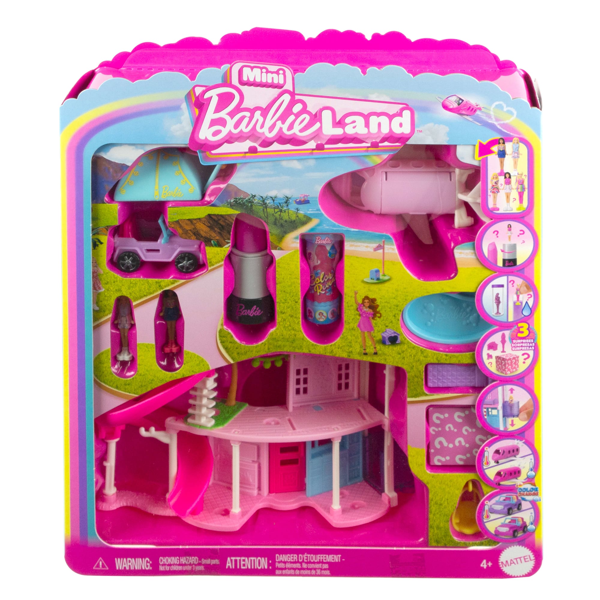 Barbie Mini Barbieland Dreamhouse & 2-Vehicle Playset With 5 1.5-inch Dolls, Furniture & Accessories