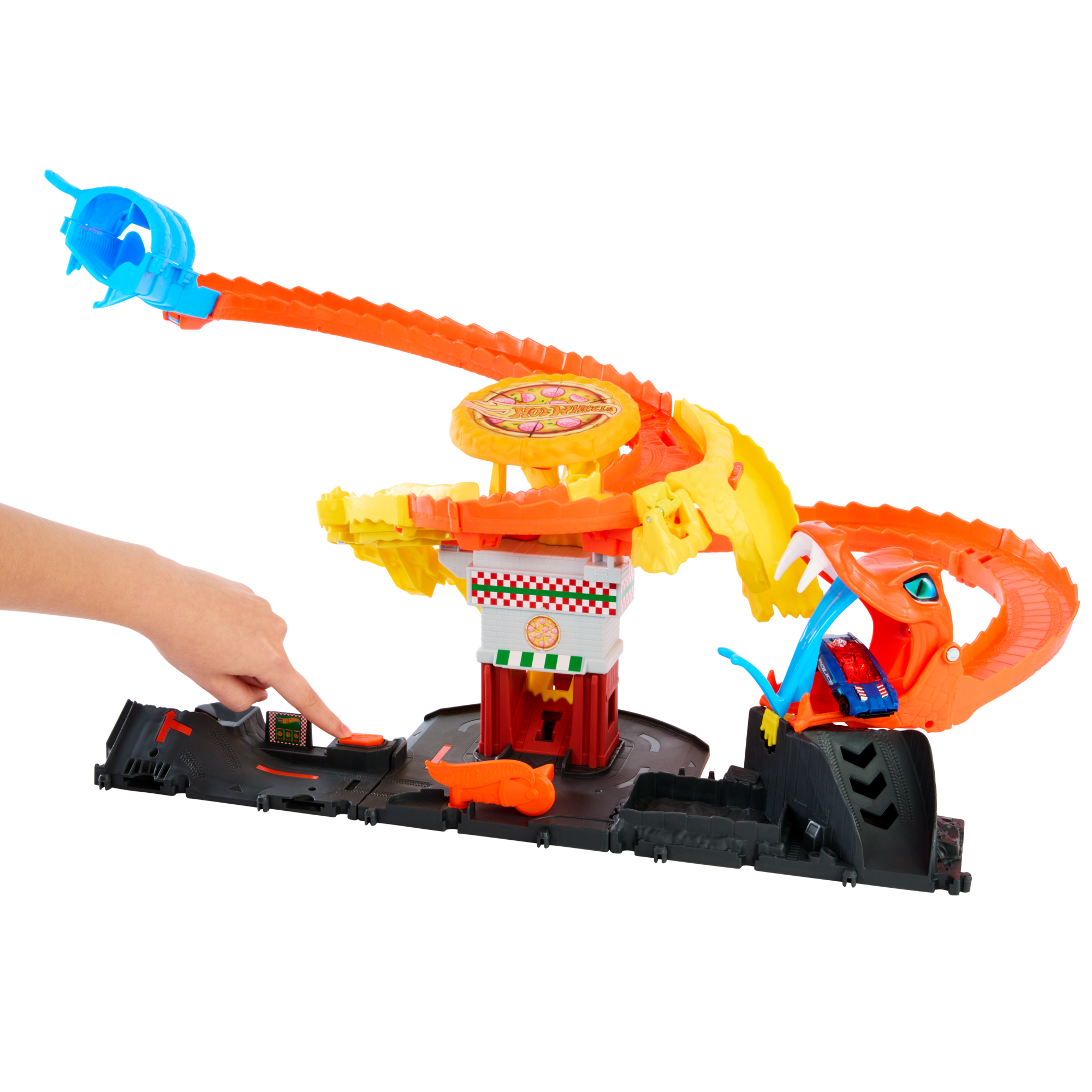 Hot Wheels City Pizza Slam Cobra Attack Playset With 1:64 Scale Toy Car