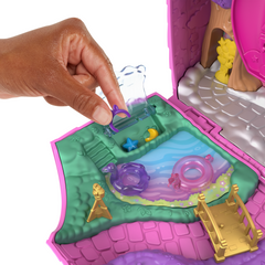 Polly Pocket Unicorn Partyland Playset With 2 Micro Dolls, Pets & 25+ Surprise Accessories, Birthday Celebration With Hot Air Balloon Ride