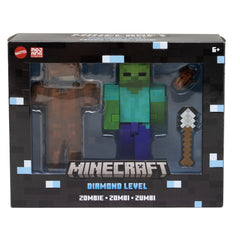 Minecraft Diamond Level Zombie Action Figure, 4 Accessories, 5.5-in Collector Scale