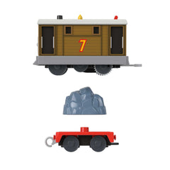 Thomas & Friends Toby Motorized Toy Train Engine With Cargo For Preschool Kids