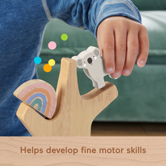 Fisher-Price Wooden Balance Tree Preschool Stacking Activity Toy, 10 Wood Pieces