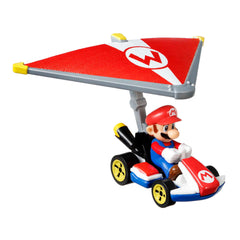 Hot Wheels Mario Kart Veículo de Brinquedo Mário Padrão Kart com Super Glider